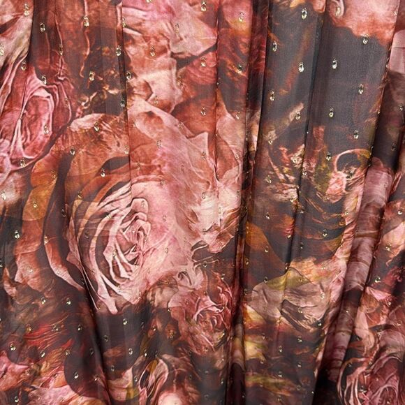 Soft Surroundings Silk Floral Maxi Dress 20W Romantic Cottagecore Feminine Boho - Picture 7 of 16